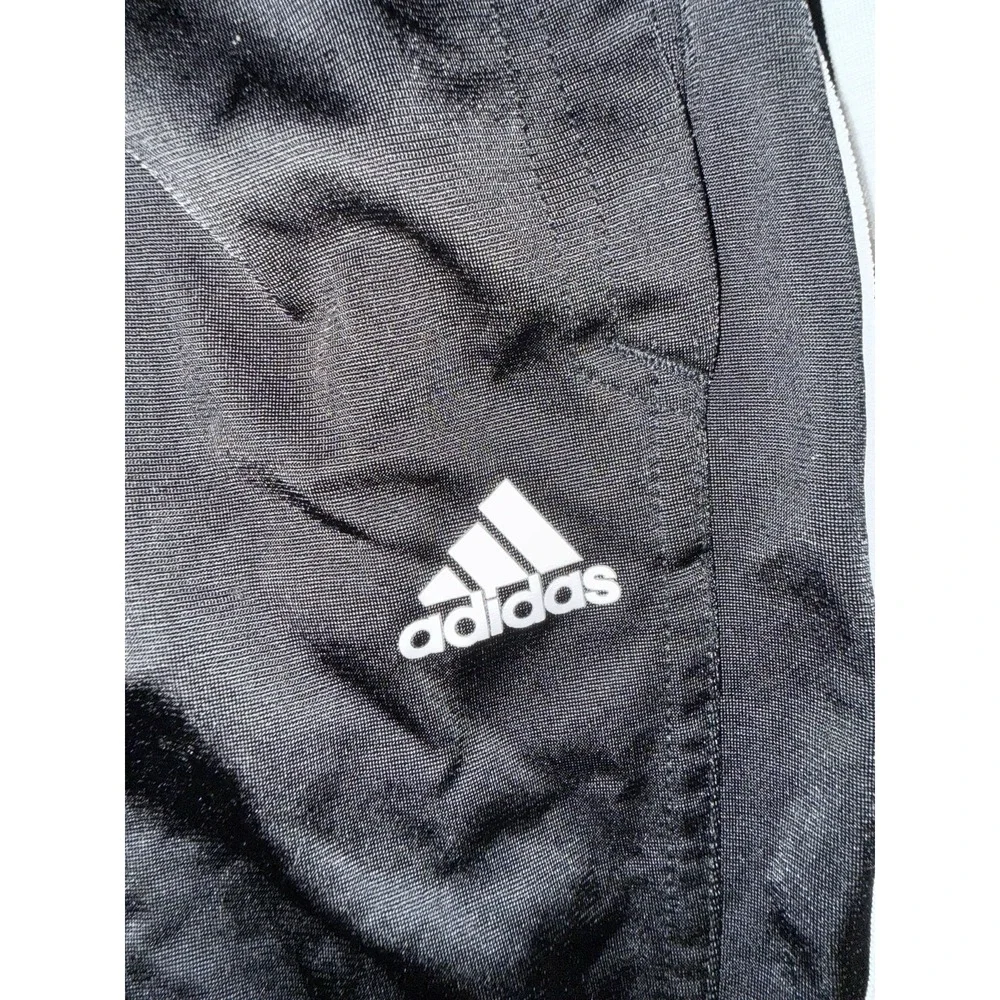 Adidas Dazzle Climalite Swishy Pants Men's XL Black White Stripe Shiny Y2K Style